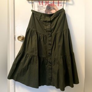 🤩2 for 20🤩 High waisted dark green button down a-line skirt
